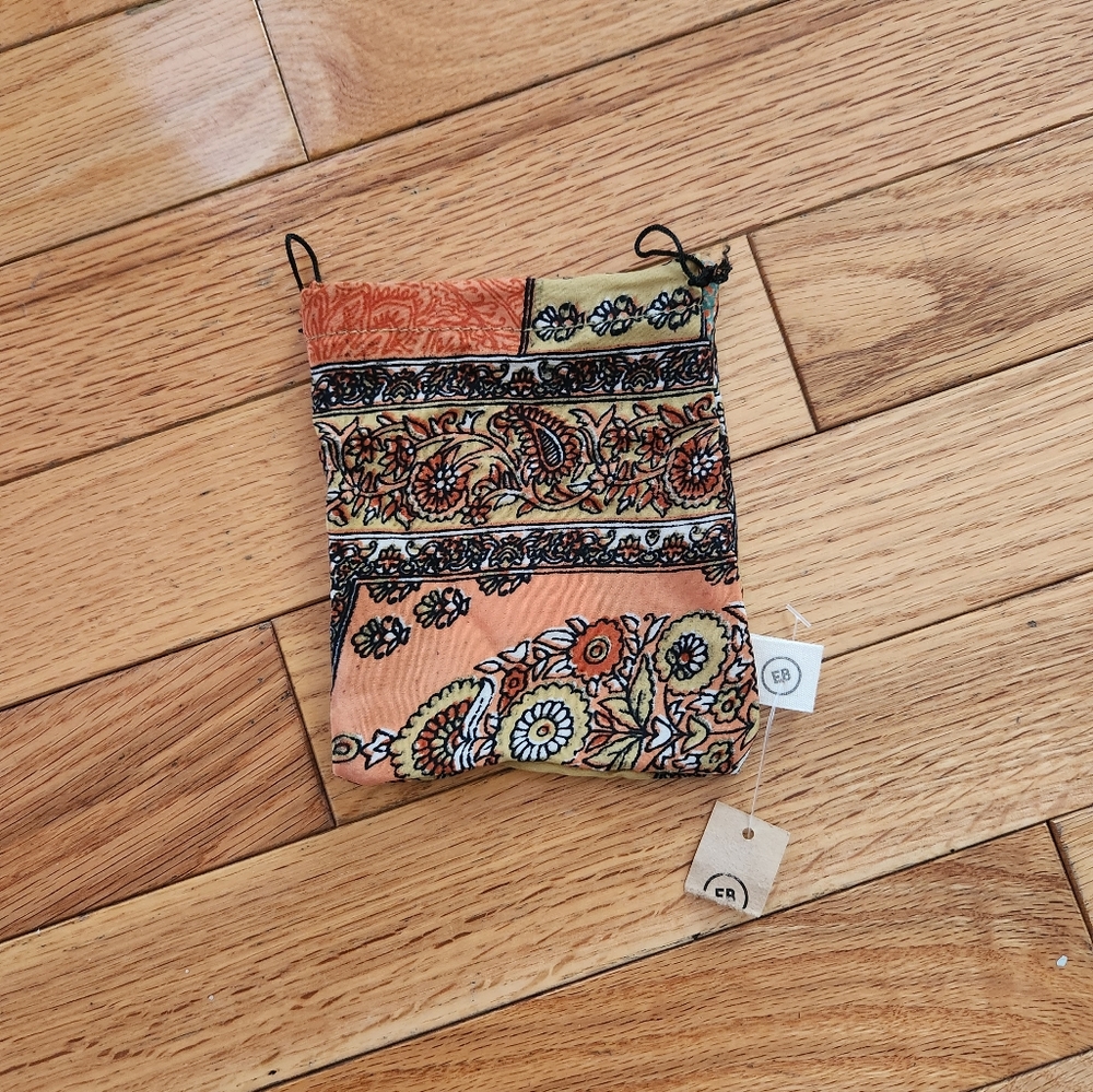 Mini satin drawstring bag